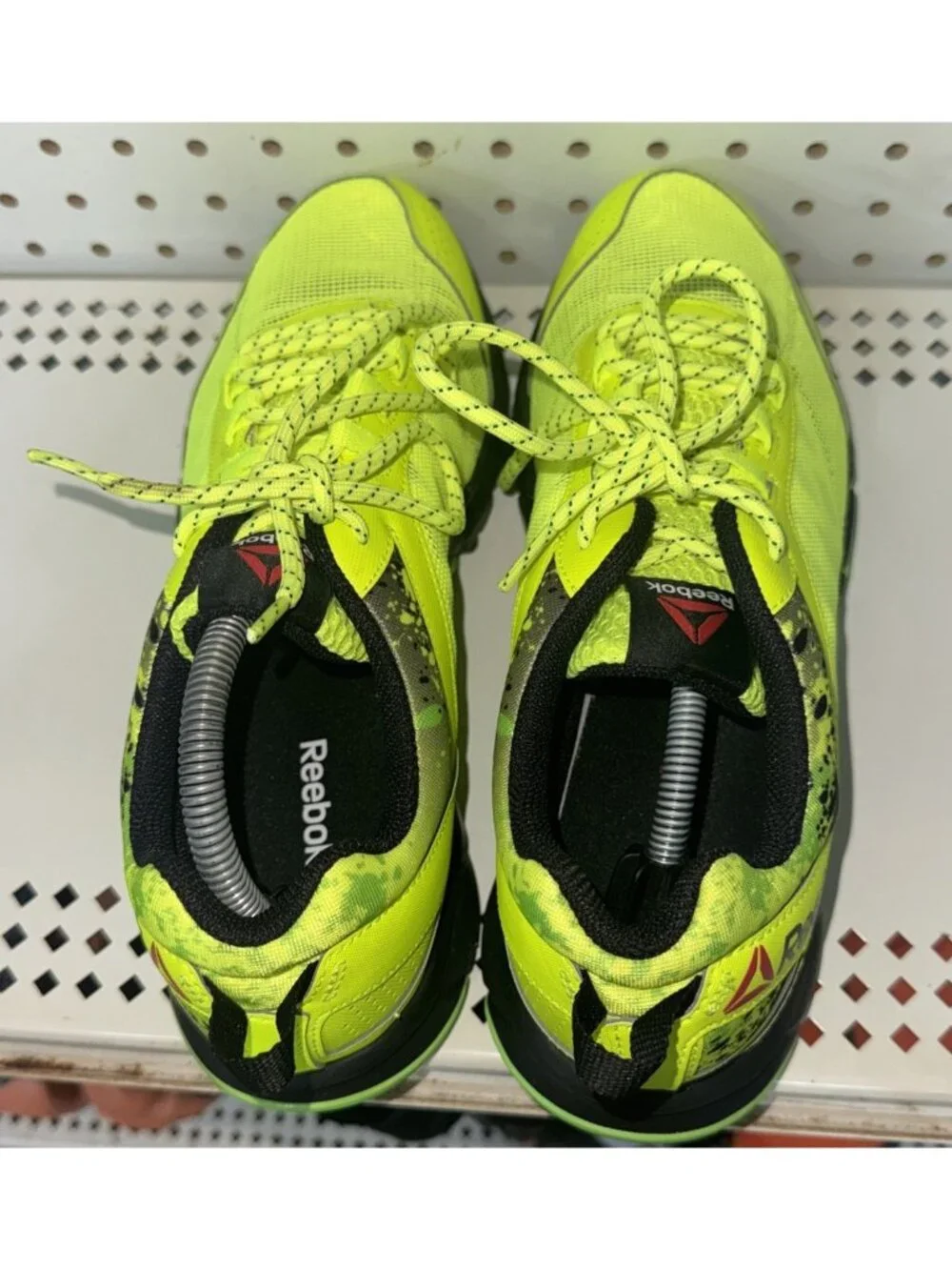 Reebok Trail Warrior Mens Athletic Trail Running Shoes Size 9 Neon Green Black